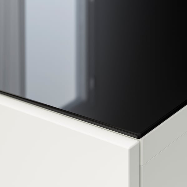 BESTÅ ベストー トップパネル, ガラス ブラック, 120x40 cm