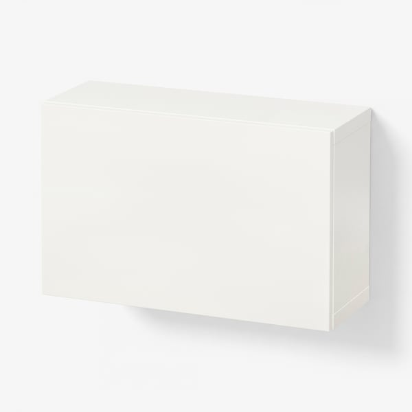 BESTÅ ベストー 壁取り付け式キャビネットコンビネーション, ホワイト/ラップヴィーケン ホワイト, 60x22x38 cm