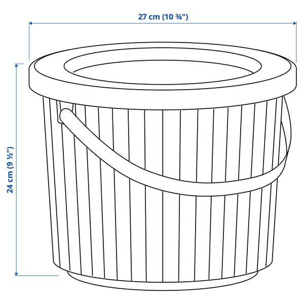 DAMMÄNG ダンメング ふた付きゴミ箱, ダークグレー, 8 l