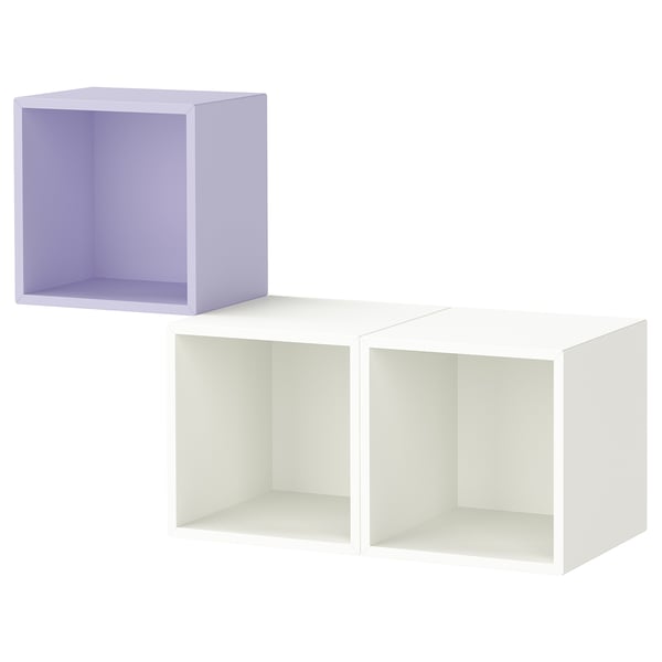 EKET エーケト 壁取り付け式キャビネットコンビネーション, ペールライラック/ホワイト, 105x35x70 cm