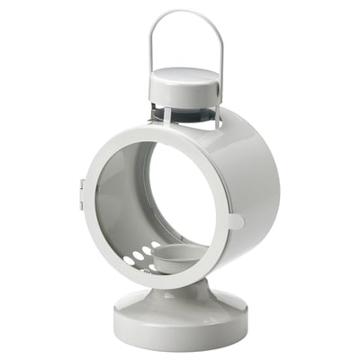 FLODSVALA フロードスヴァーラ ティーライト用ランタン 室内/屋外用, オフホワイト, 21 cm