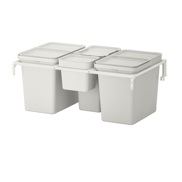 HÅLLBAR ホルバル ゴミ分別ソリューション, METOD/メトード キッチン引き出し用/ライトグレー, 57 l