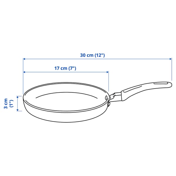 HEMLAGAD ヘムラーガッド フライパン, こびりつき防止加工 ブラック, 17 cm