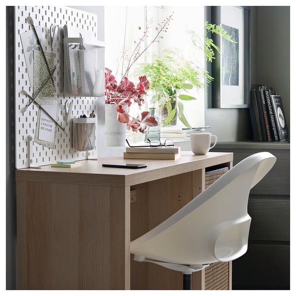 KALLAX カラックス / LOBERGET ローベルゲット デスク&チェア, ホワイトステインオーク調/ホワイト