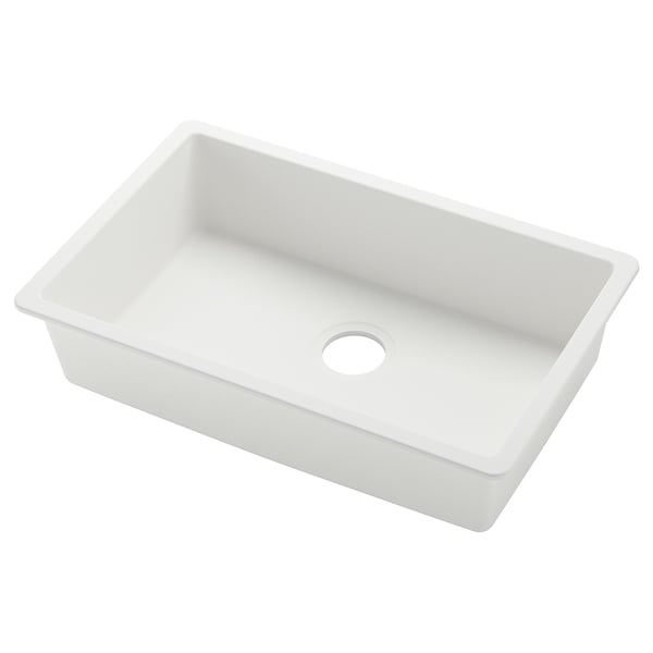 KILSVIKEN シルスヴィーケン はめ込み式シンク 1ボウル, ホワイト 合成石英, 72x46 cm