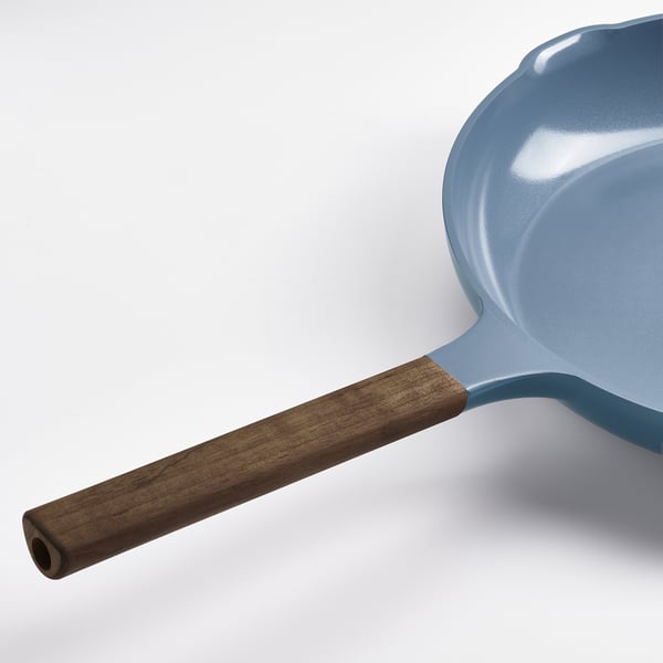 KLIPPFISK クリップフィスク フライパン, こびりつき防止加工/木製 ダークグレーブルー, 28 cm