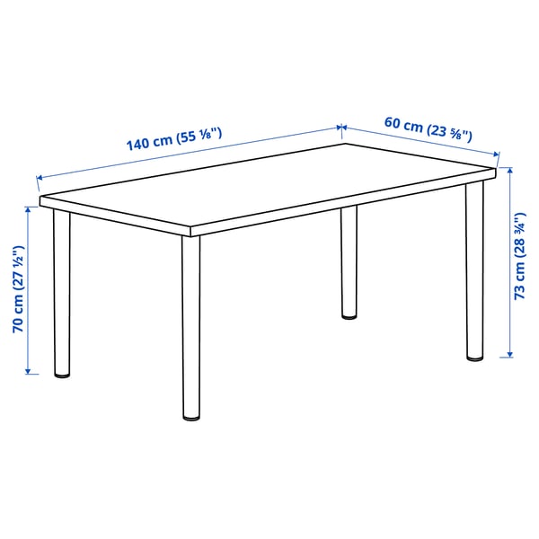 LAGKAPTEN ラグカプテン / ADILS オディリス デスク, グレー/木目調 ダークグレー, 140x60 cm