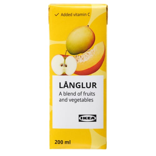 LÅNGLUR ロングルール フルーツ&ベジタブル スムージー, イエロー/ビタミンC入り, 200 ml