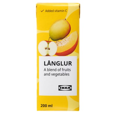 LÅNGLUR ロングルール フルーツ＆ベジタブル スムージー, イエロー/ビタミンC入り, 200 ml