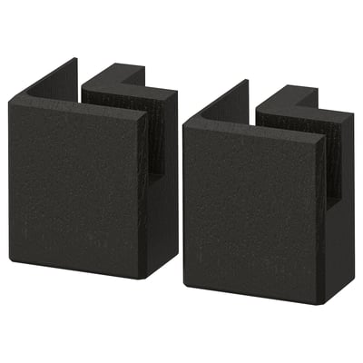 LERHYTTAN レルヒッタン コーナーレッグ 飾り蹴込み板用, ブラックステイン, 8 cm