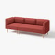 LILLEHEM リレヘム 3人掛けモジュールソファ, グンナレド/ブラウンレッド 木製