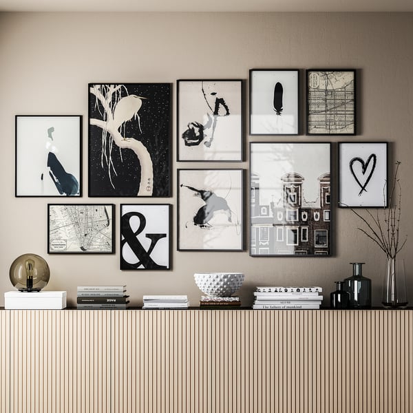 LOMVIKEN ロムヴィーケン フレーム, ブラック, 21x30 cm