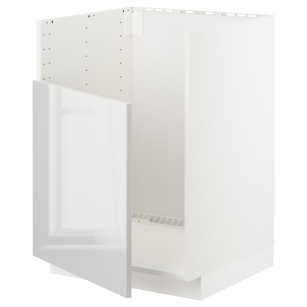 METOD メトード ベースキャビネット TALLSJÖN/タルショーン シンク用, ホワイト/リンガフルト ライトグレー, 60x60x80 cm