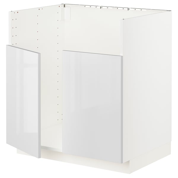 METOD メトード ベースキャビネット TALLSJÖN/タルショーン シンク用, ホワイト/リンガフルト ホワイト, 80x60x80 cm