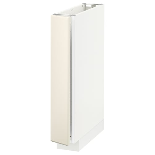 METOD メトード ベースキャビネット, ホワイト/ボードビーン オフホワイト, 15x60x80 cm
