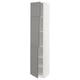 METOD メトード ハイキャビネット 棚板/扉3枚付き, ホワイト/ボードビーン グレー, 40x41x200 cm