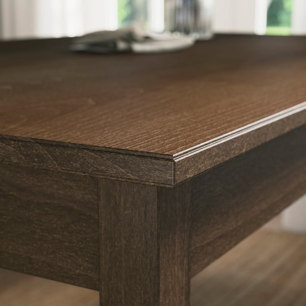 NÄSINGE ネースィンゲ / BERGMUND ベリムンド テーブル&チェア4脚, ダークブラウン ビーチ材突き板ステイン仕上げ/グンナレド ミディアムグレー ブラック, 130/190x80 cm