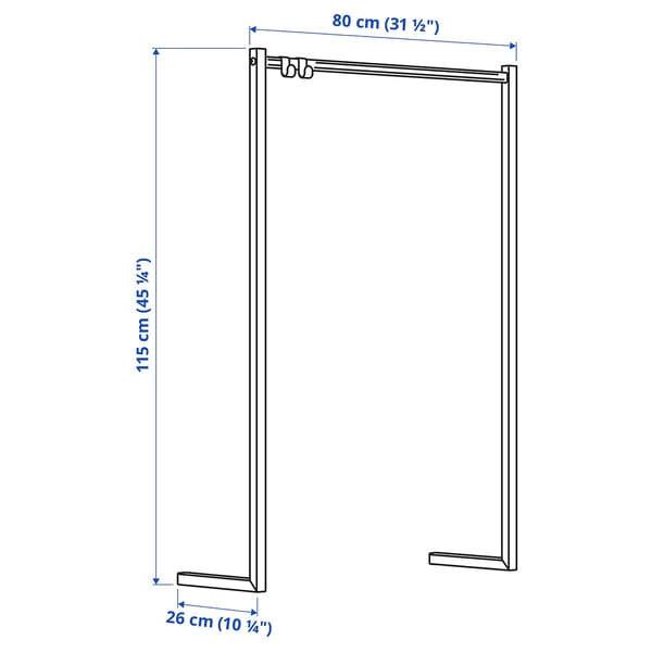 NORDLI ノールドリ 追加ハンガーレール, ホワイト, 80x115 cm