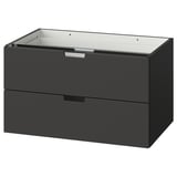 NORDLI ノールドリ モジュール式チェスト(引き出し×2), チャコール, 80x45 cm