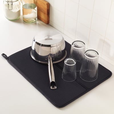 NYSKÖLJD ニーショリド 食器用水切りマット, ダークグレー, 44x36 cm