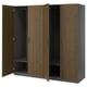 PAX パックス / TONSTAD トンスタード ワードローブコンビネーション, ダークグレー/ブラウン ステインオーク材突き板, 200x60x201 cm