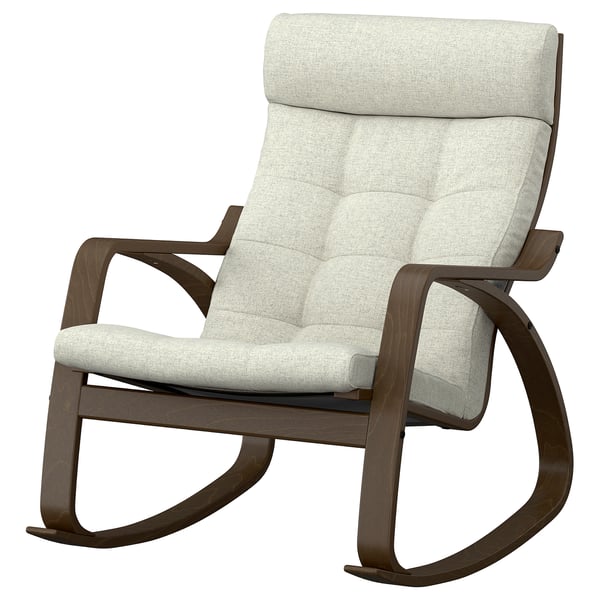 POÄNG ポエング ロッキングチェア, ウォールナット調/グンナレド ベージュ