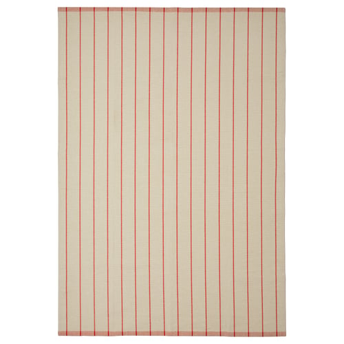 RIDSTIG リードスティグ ラグ 平織り, オフホワイト/レッド, 170x240 cm