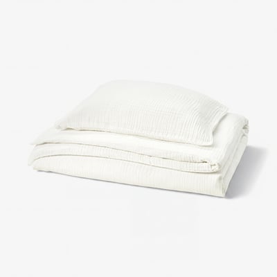 SCHERSMIN シェルスミン 掛け布団カバー&枕カバー, ホワイト, 150x200/50x60 cm