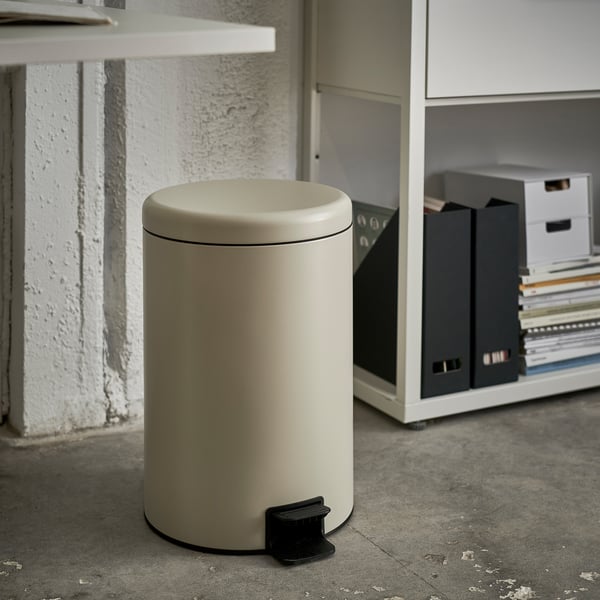 STENTRAPPA ステントラッパ ペダル式ゴミ箱, ライトグレーベージュ, 18 l