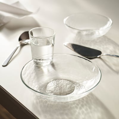 STRANDKRABBA ストランドクラッバ 深皿, ガラス/透明, 19 cm