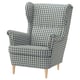 STRANDMON ストランドモン ウィングチェア, スルヴィーケン ブルー/ベージュ