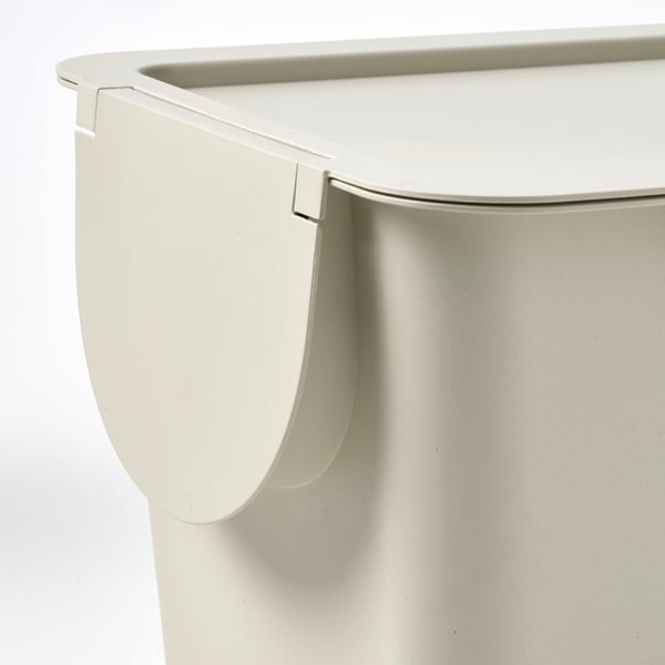 TRÖSKNING トロスクニング ふた付き容器, ライトベージュ, 12 l