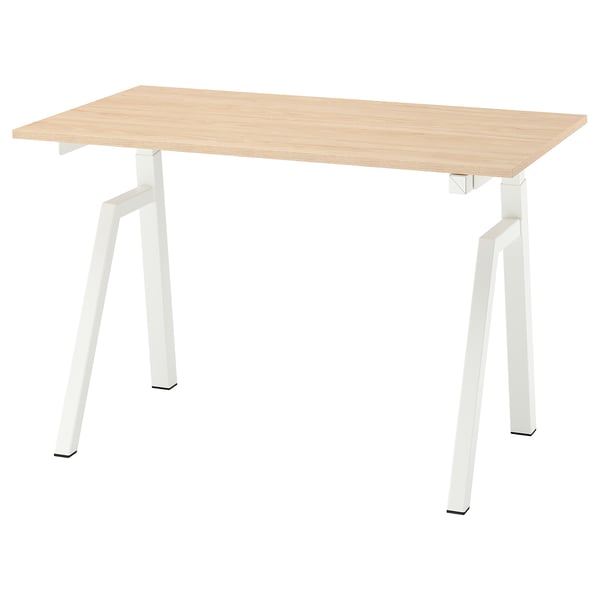 TROTTEN トロッテン デスク 昇降式, 100V アッシュ調/ホワイト, 120x70 cm