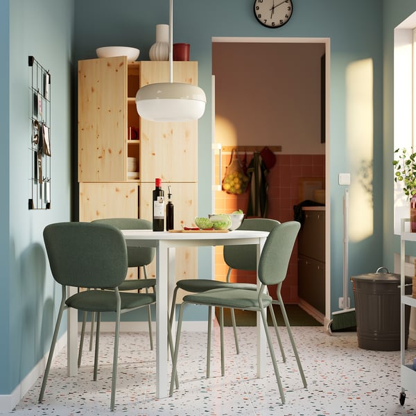 VIHALS ヴィーハルス テーブル, ホワイト/ホワイト, 107 cm