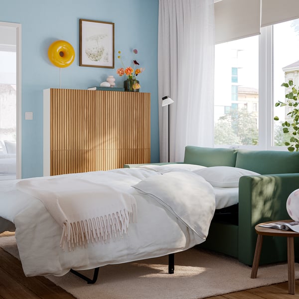 VIMLE ヴィムレ 2人掛けソファベッド, クネーベック グレーグリーン