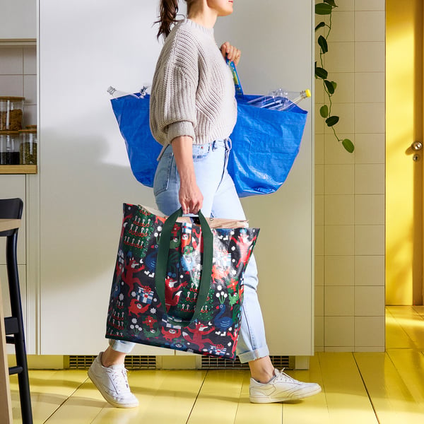 VINTERFINT ヴィンテルフィント キャリーバッグ M, マルチカラー 模様入り, 45x18x45 cm/36 l