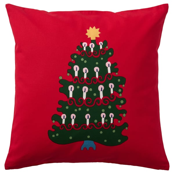 VINTERFINT ヴィンテルフィント クッションカバー, クリスマスツリー レッド, 50x50 cm