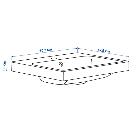 Illustration with measurements for the product: BACKSJÖN.