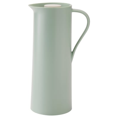Green BEHÖVD thermos with handle, sleek design.