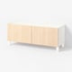 BESTÅ TV bench with doors, white/Fänrik/Stubbarp ash, 120x42x48 cm