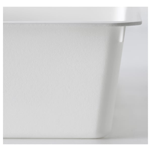 White plastic organiser with smooth edges. Ideal for drawers, keeps items neat and accessible.