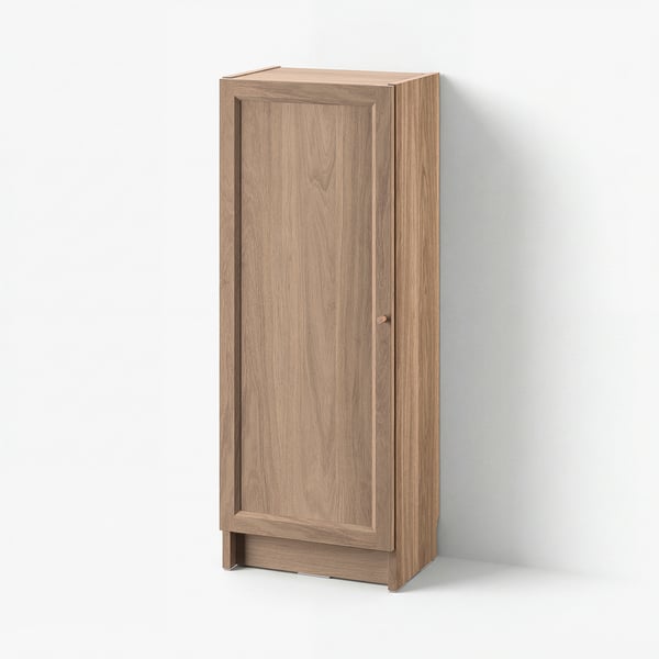 BILLY bookcase, light brown, wooden texture, rectangular shape, single door, simple, modern design.