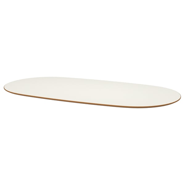 Ikea DALSHULT white table top, oval, fiberboard & laminate, easy to clean.