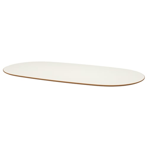 Ikea DALSHULT white table top, oval, fiberboard & laminate, easy to clean.