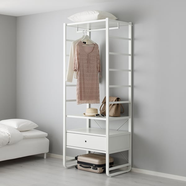 ELVARLI wardrobe: clothing & accessories storage, adjustable feet