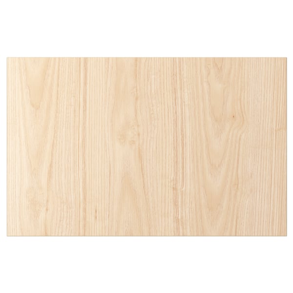 FÄNRIK light ash wooden panel drawer front, rectangular, smooth surface.