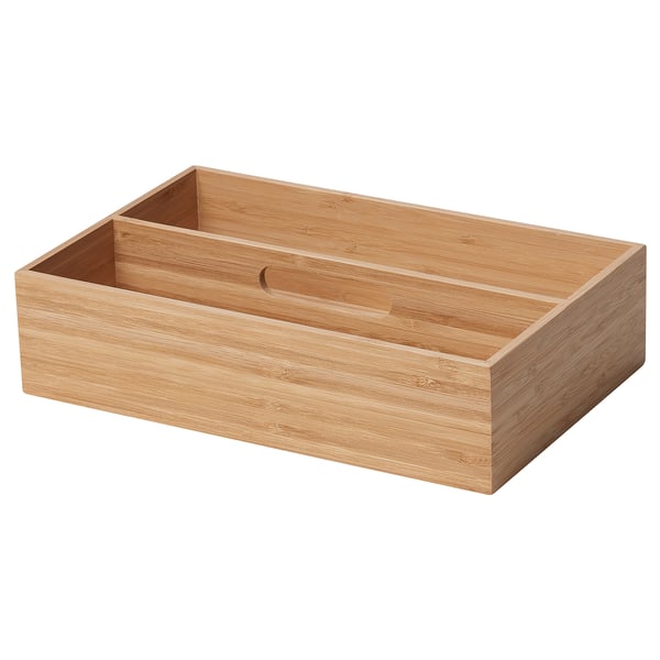 GETEBOL bamboo kitchen tray for cutlery, warm natural colour, organises items, durable bamboo material.