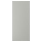 A rectangular light grey kitchen cabinet door with a smooth finish and clean lines.