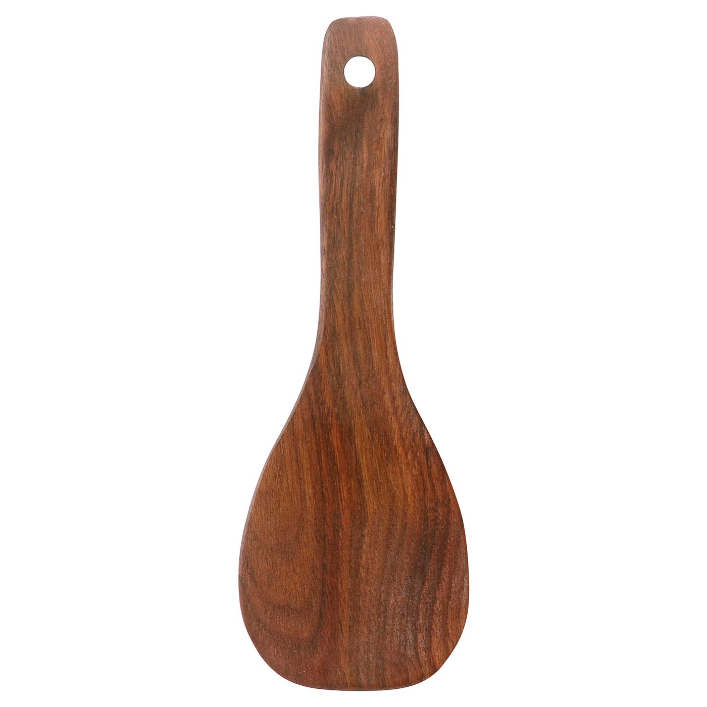 HULDHET wooden spatula, brown, crafted from solid walnut, a non-slip handle and a hole for hanging. Perfect for non-stick pots and pans.