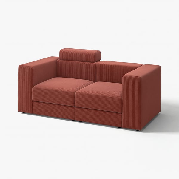 JÄTTEBO modular sofa, coral, corduroy, l-shaped, plush, storage.